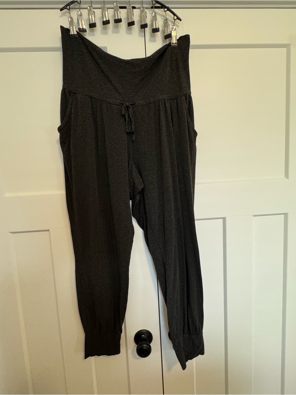 Seraphine Charcoal Fold-Over Waist Harem Joggers